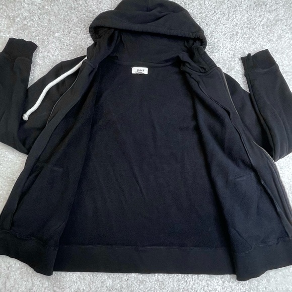 PACT Organic Women’s Black Zip Up Fleece Lined Hoodie Large - Picture 4 of 9